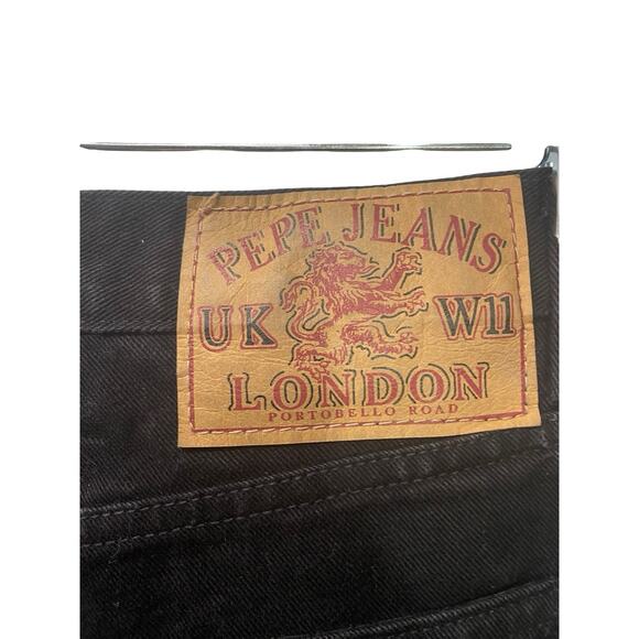Vintage Pepe Jeans London Black Denim Mens Size 32x32 Straight Leg Y2K Hip Hop - Picture 5 of 5